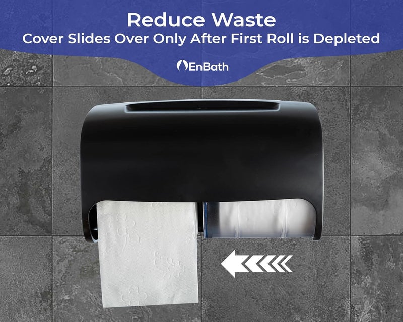 EnBath Commercial Toilet Paper Dispenser Wall Mount, Double (2 Roll) Locking Toilet Paper Holder (Black), Compact Two Roll, Side by Side Design Tissue Paper Dispenser (Dispensador de Papel Higienico Doble) - Image 5